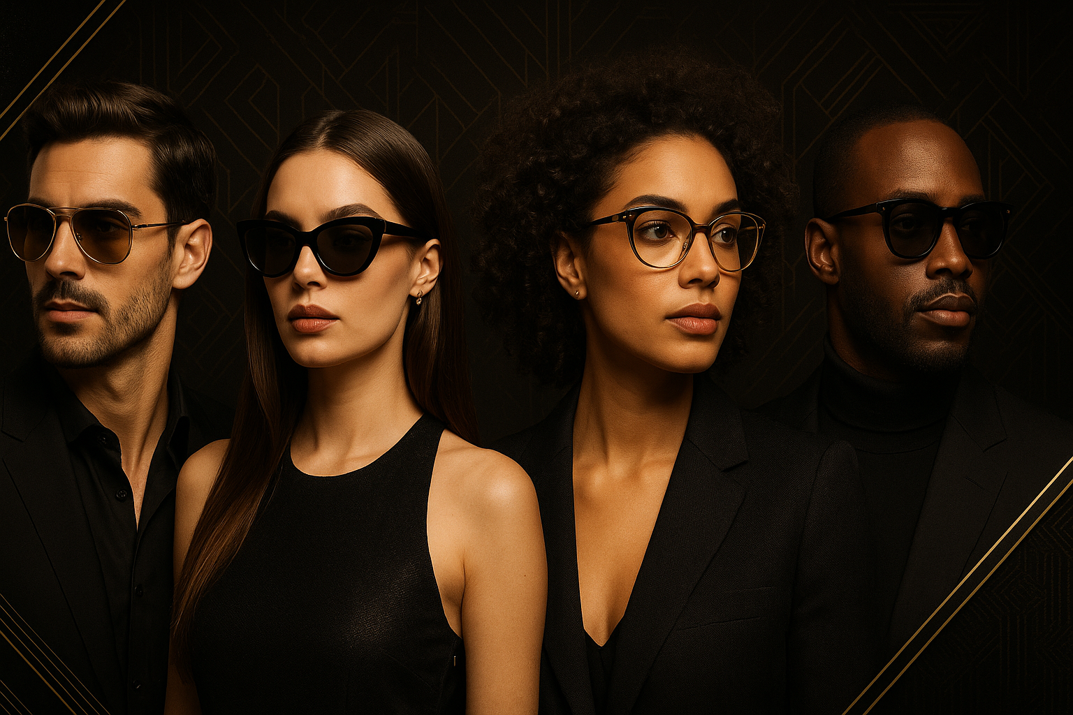 remove the word sunglasses and make the theme black and gold